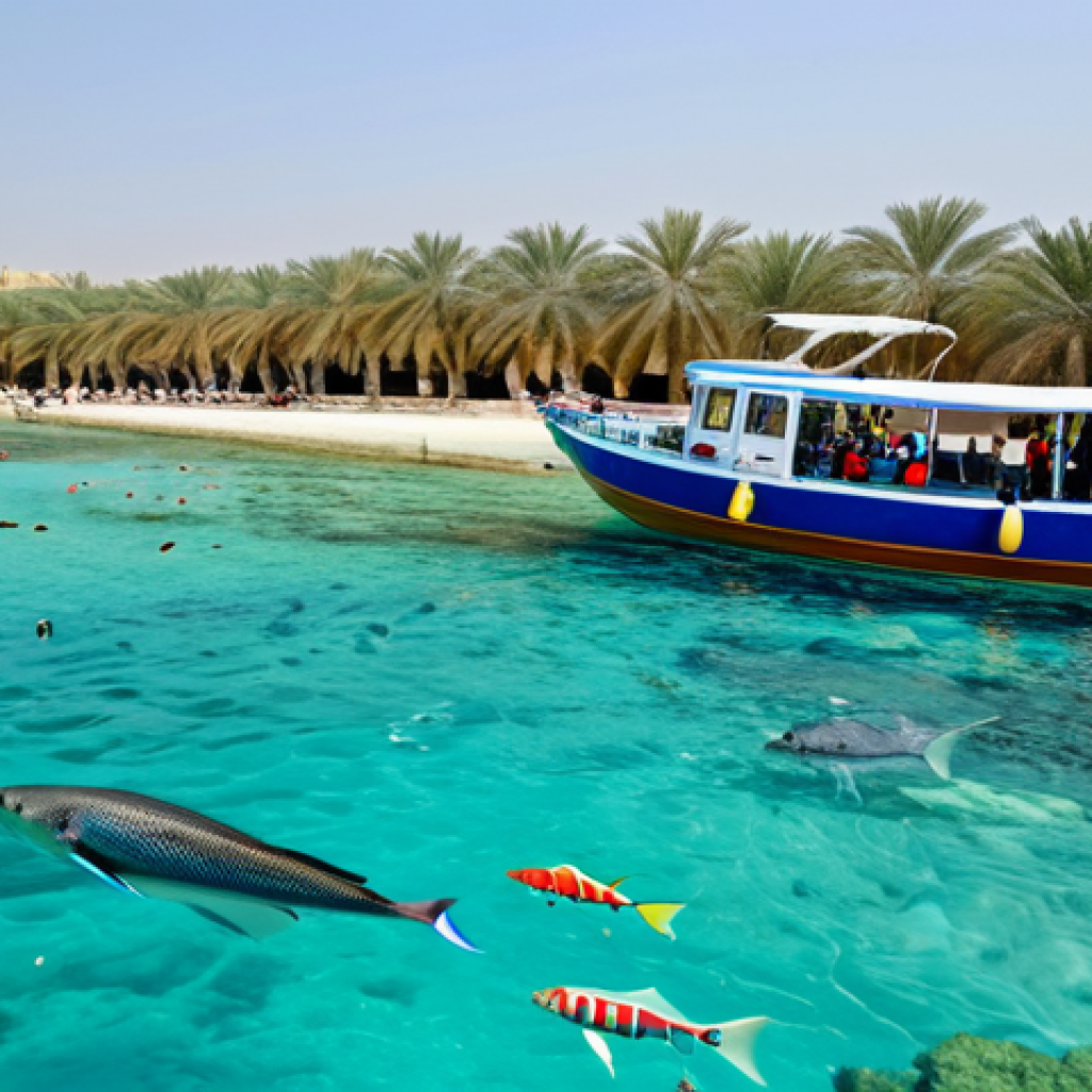 바레인의 해양 보호 정책 - **

"A group of tourists snorkeling in clear turquoise waters near a vibrant coral reef in Bahrain. ...
