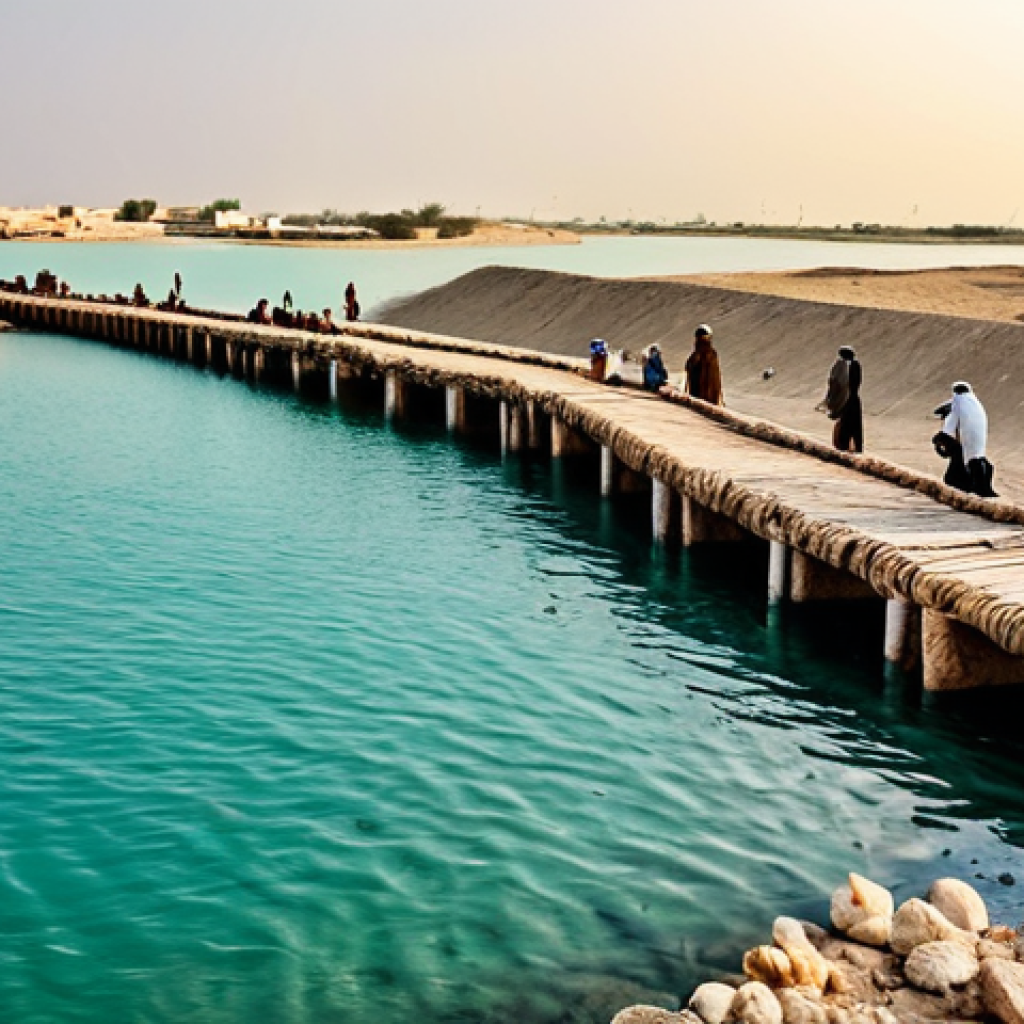 바레인의 역사적 다리 - **Prompt 1: Ancient Dilmun Era - First Connections and Primitive Engineering**
    "A panoramic shot...