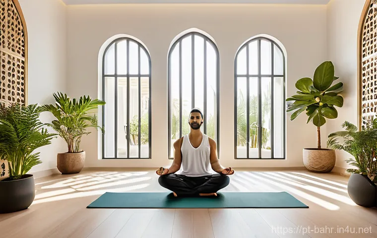 바레인의 명상 센터 - Prompt 1: Urban Serenity and Inner Peace**