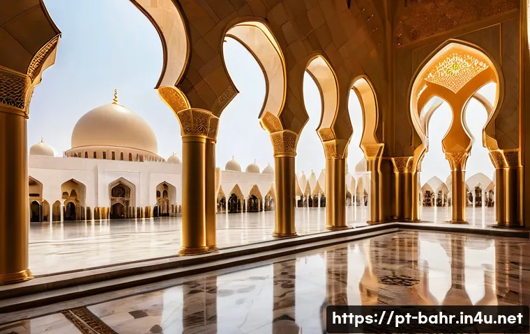 바레인의 이슬람 문화 중심지 - **Prompt:** A wide-angle shot of the majestic Grand Al-Fateh Mosque in Bahrain, showcasing its stunn...