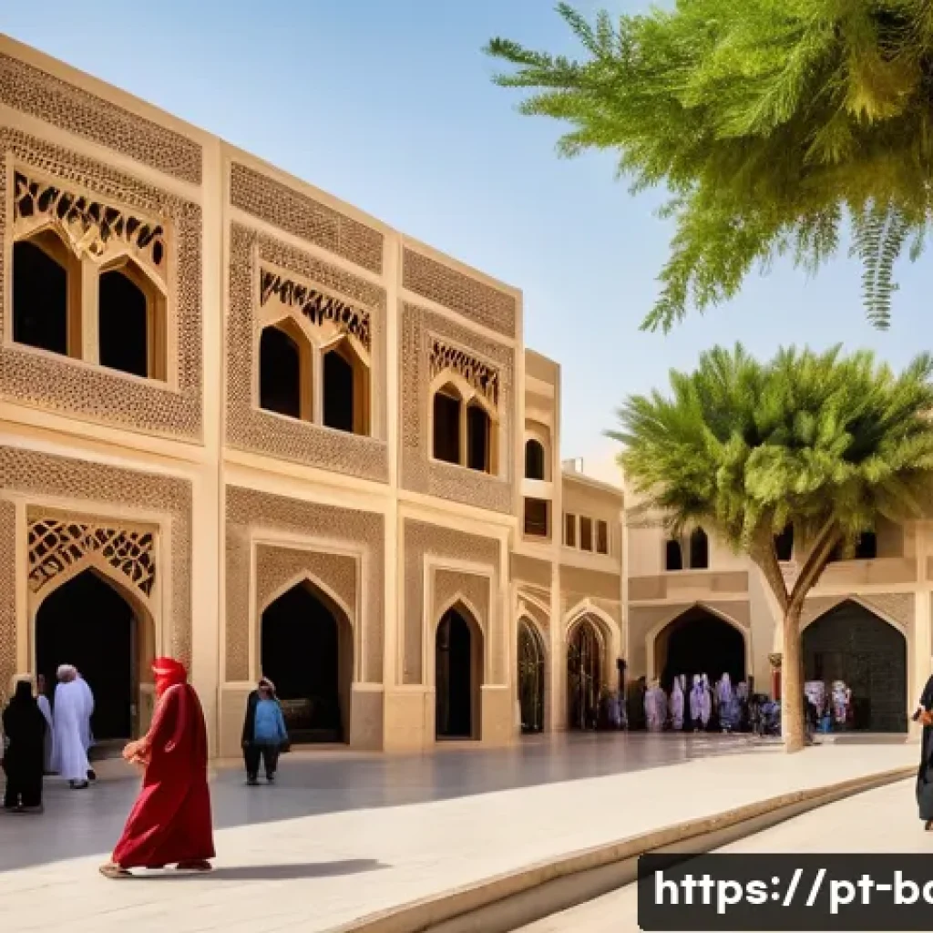 바레인의 도시 재생 프로젝트 - A vibrant urban scene in Bahrain showcasing the harmonious integration of restored traditional archi...